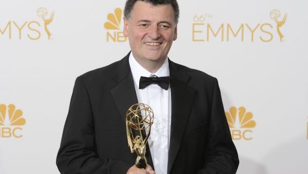 Steven Moffat winning awards, as always. (Phil McCarten/UPI)