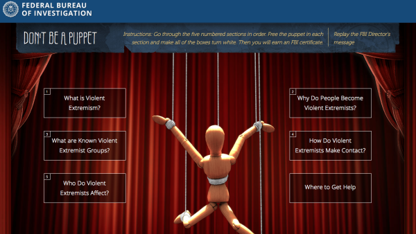 Released last week, the program aims to prevent teens from "embracing violent extremist ideologies," according to the FBI's website.  (Screenshot) 