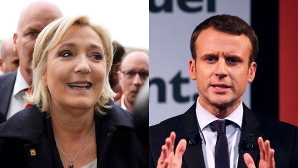 Emmanuel Macron (Eric Feferberg/AFP). Marine Le Pen (Eric Piermont/AFP).