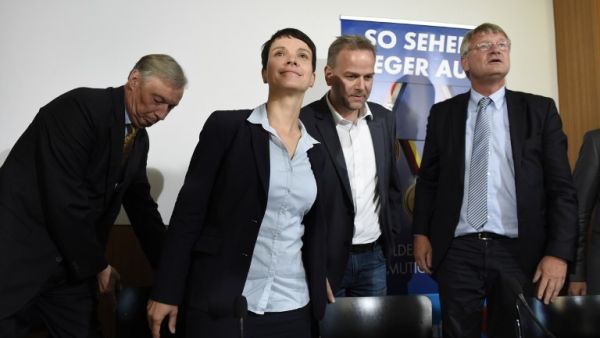 The right-wing populist Alternative for Germany (AfD) party clinched almost 21 percent in its first bid for seats in the regional parliament of Mecklenburg-Western Pomerania. (AFP/Odd Andersen)