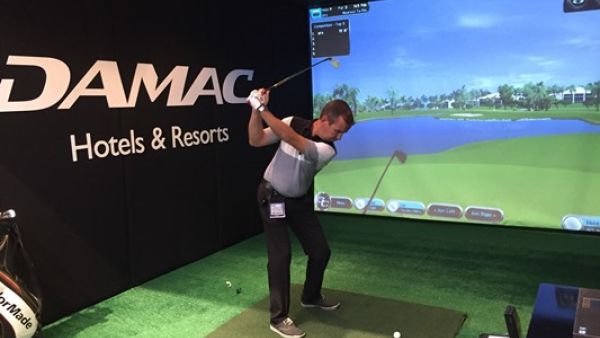 Golf simulator at DAMAC's stand (HC0350) during ATM 2017