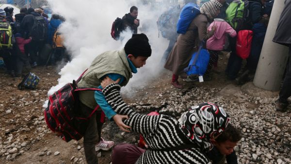 Refugees were sprayed with tear gas at the Macedonian border with Greece. (AFP/File)