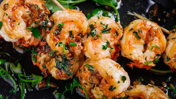 روبيان مشوي ومقرمش