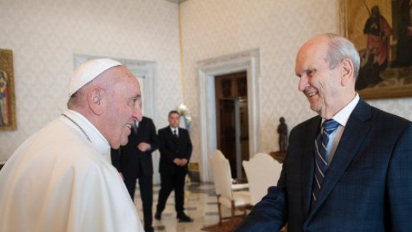 Pope Francis of the Roman Catholic Church & President Russell M Nelson of The Church of Jesus Christ of Latter-Day Saints met at the Vatican (Twitter)