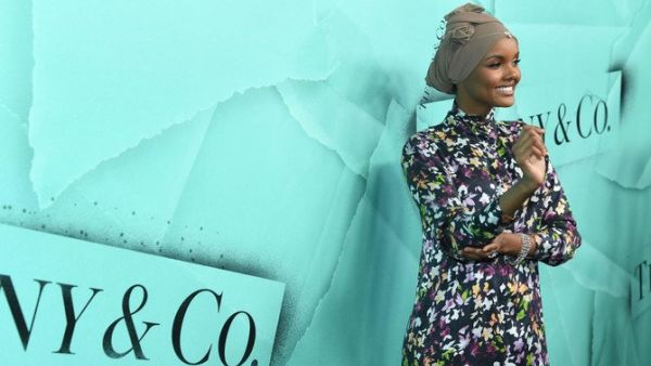 Halima Aden at a previous event. (Source: AFP)