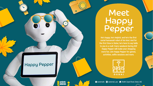 shoppers can take a glimpse and interact with ‘Pepper’ at Oasis Mall on 25th- 26thJanuary 2019 and on 1st -2nd of February 2019.