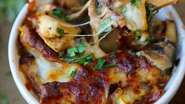 غراتان الباذنجان بالبشاميل