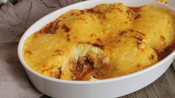 بطاطا بيوريه باللحمة المفرومة 