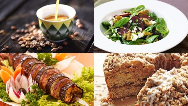 سلطة الشمندر، كباب الباذنجان بالفرن وكيكة القرفة