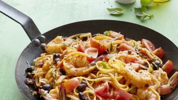 روبيان بالمعكرونة على الطريقة الايطالية 