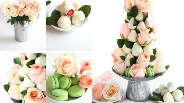 برج الفراولة والورود لاستقبال عيد الفصح المجيد