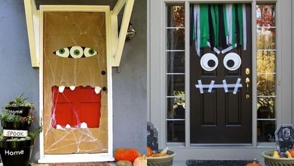 أفكار لطيفة لتزيين المدخل للهالووين
