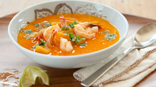 شوربة القريدس والعدس