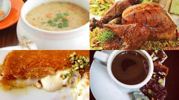 شوربة الشوفان، ديك رومي بالفريك، وكنافة بالجبن شوربة الشوفان، ديك رومي بالفريك، وكنافة بالجبن