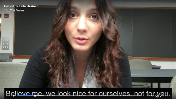 A screengrab from Hzaineh's video. (Facebook/Laila Hzaineh)