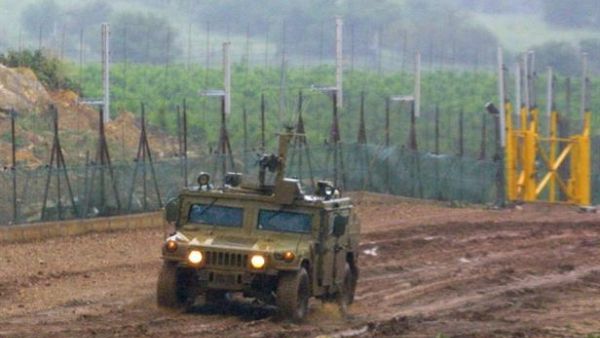 The IDF patrols near Lebanese territory in the Shebaa farms region (AFP/Atef Safadi)