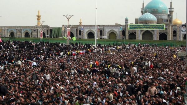 Thousands of Iranians gather in the holy city of Mashhad. (AFP/File)