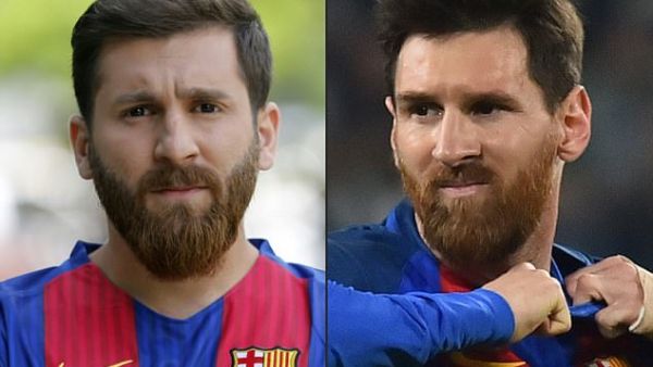Which is which? Reza Parastesh (left) has even landed modeling contracts due to his uncanny appearance to the star athlete. (AFP)