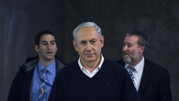  Israel's Prime Minister Benjamin Netanyahu arrives for the weekly cabinet meeting in Jerusalem. [AFP]
