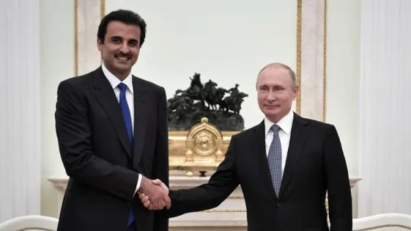 بوتين وأمير قطر تميم بن حمد آل ثاني/ أرشيفية