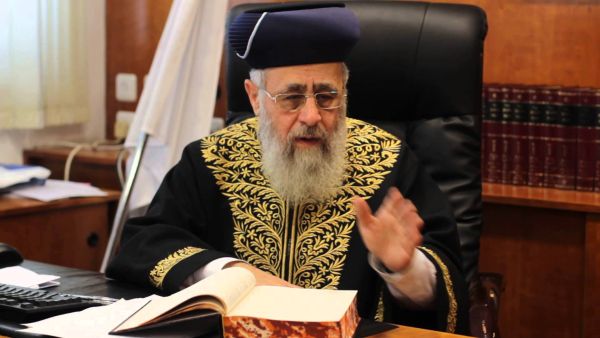 Yitzhak Yosef, Sephardic Chief Rabbi of Israel, who has suggested that women dress modestly because "a woman is not an animal" (Youtube)
