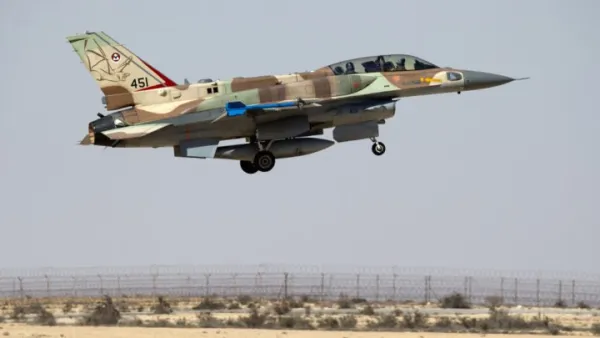 A file photo shows an Israeli F-16 moments after take-off. (AFP/File)