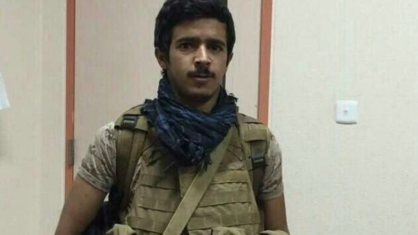 The picture of Saudi soldier Ghannam al-Aytibi that circulated on social media sites following the recent terror attacks in Saudi Arabia. (Twitter)