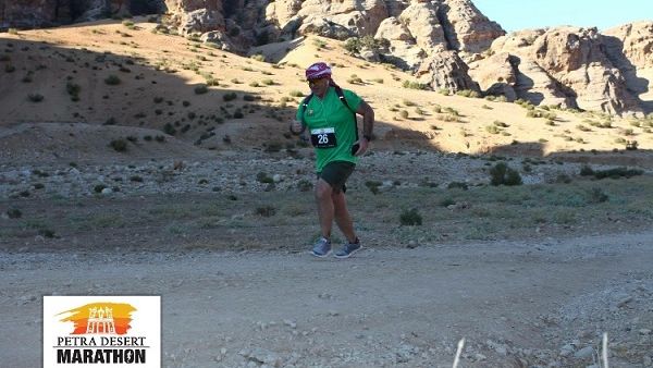 John Smith, Project Manager, Support Services with HMC’s Ambulance Service, during a marathon in Jordon.