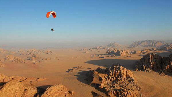 Wadi Rum has become a main attraction for campers, rock climbers and trekkers due to its rock formations and landscape. (Wikimedia Commons)