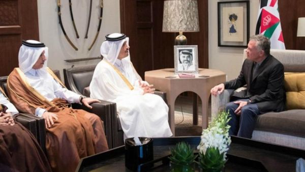 Qatari ministers met with Jordan's King Abdullah II on Wednesday [Twitter]