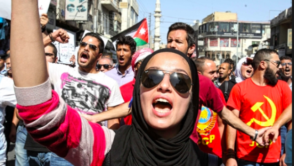 Protest on the Jordan gas deal with Israel in 2016. (AFP File Photo) 