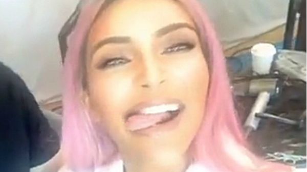 Wild: Kim on Monday she shared this zany clip where she acted wild (Source: Kim Kardashian - Instagram)