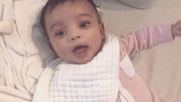 Hi there: Kim Kardashian posted the first good look at Chicago with her eyes open on Saturday morning; the child is already two months old (Source: kimkardashian - Instagram)