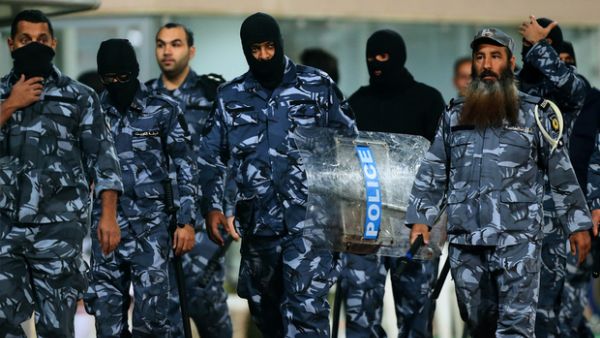 Kuwait riot police are seen patrolling outside a football game in 2012. (AFP/File)