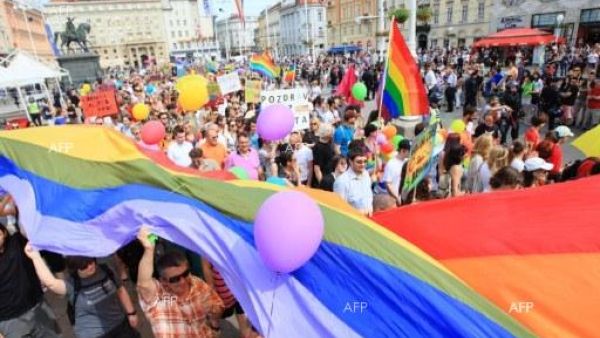 An LGBT demonstration in Sweden (AFP)