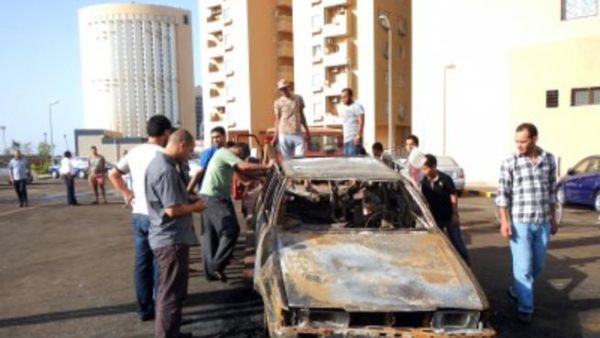 وقع الانفجار في ساحة انتظار السيارات الخاصة بمجمع سكني مجاور لمجمع أبراج طرابلس