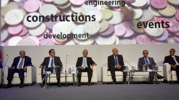 Lebanese Economy Minister Raed Khoury (third from left) called upon Lebanese expatriates to grab the opportunity of investing in Lebanon at a session held within the framework of the fourth annual “Lebanese Diaspora Energy Conference” at BIEL. (Twitter) Lebanese Economy Minister Raed Khoury (third from left) called upon Lebanese expatriates to grab the opportunity of investing in Lebanon at a session held within the framework of the fourth annual “Lebanese Diaspora Energy Conference” at BIEL. (Twitter)