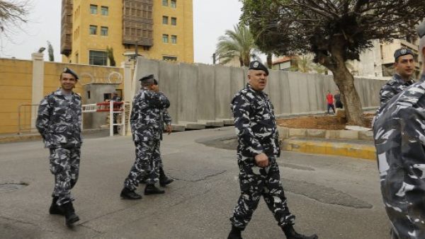 Lebanese security forces stand guard outside Saudi Embassy in Beirut's Hamra district. (AFP/ File)