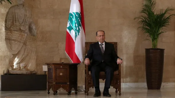 Lebanese President Michel Aoun, who chaired a meeting of Lebanon's Higher Defense Council on Friday (AFP)