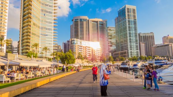 Unidentified people on the promenade of Zaitunay Bay, Lebanon. (Shutterstock/ File Photo)