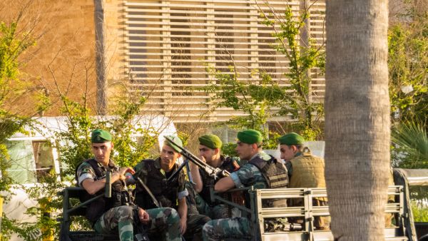 Lebanese soldiers on a jeep in the center of Beirut. (Shutterstock/ File Photo)