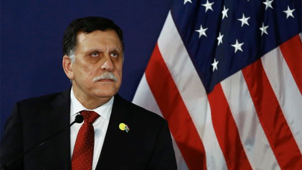 Fayez Sarraj addresses a press conference on May 16, 2016 in Vienna, Austria. (AFP/Leonhard Foeger) 