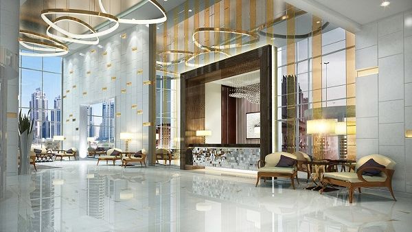 Lobby of Burj DAMAC Seaviews in Qatar Lobby of Burj DAMAC Seaviews in Qatar