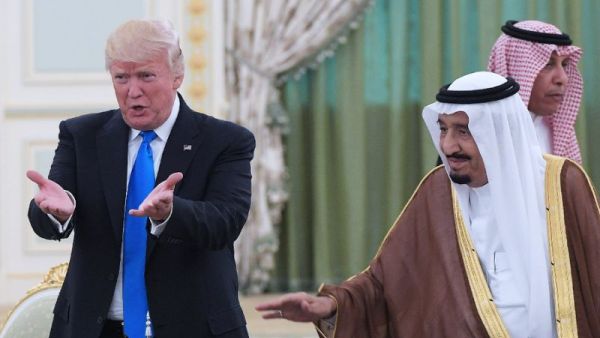 US President Donald Trump and Saudi Arabia's King Salman during Trump's first overseas presidential trip, in May 2017. (AFP/File Photo)