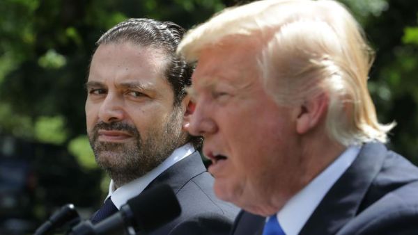 President Donald Trump with Lebanese Prime Minister Saad Hariri (Twitter)