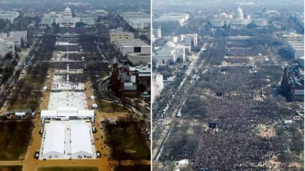 Pictures of Donald Trump’s inauguration 'doctored' (Twitter)