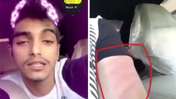 Screenshots taken from the Snapchat stories posted by this Saudi young man who claimed he prevented a girl from meeting with a stranger guy in the ultra-conservative Kingdom of Saudi Arabia.