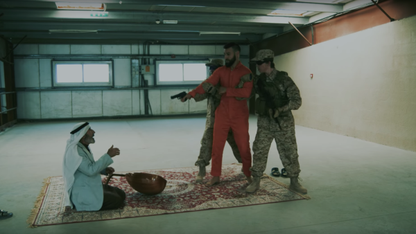 Screenshot from the video of "This Is Iraq" for the Iraqi rapper, I-NZ. (YouTube)