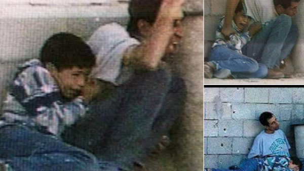 Photos show the moment when Muhammed Al Durrah was with his father when they were stuck in crossfire between the Israeli army and the Palestinian security forces in Gaza few seconds before Durrah was killed.