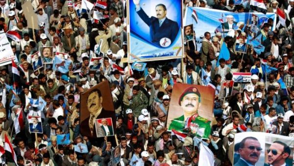 Thousands gathered in Yemen's capital Sanaa to protest the Saudi airstrikes, at an earlier protest in March 2016. (AFP/File)